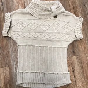 Nine West Short Sleeve Cotton Cowl Neck Sweater